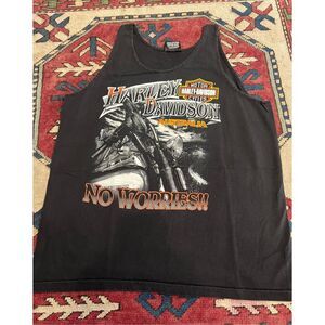 Vintage Harley Davidson No Worries Tank Top L Frasers Sydney Australia 90s